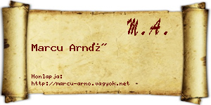 Marcu Arnó névjegykártya